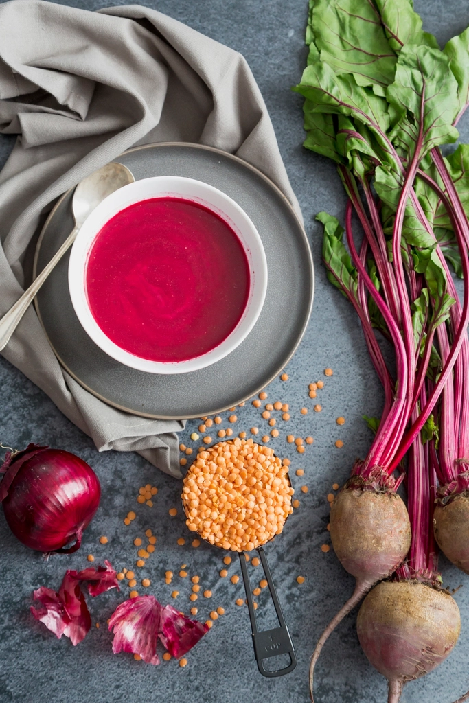 Free beet and lentil soup