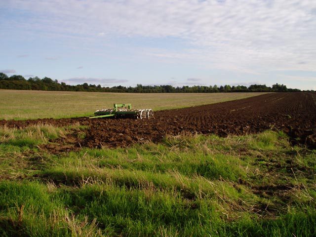 Partly ploughed field